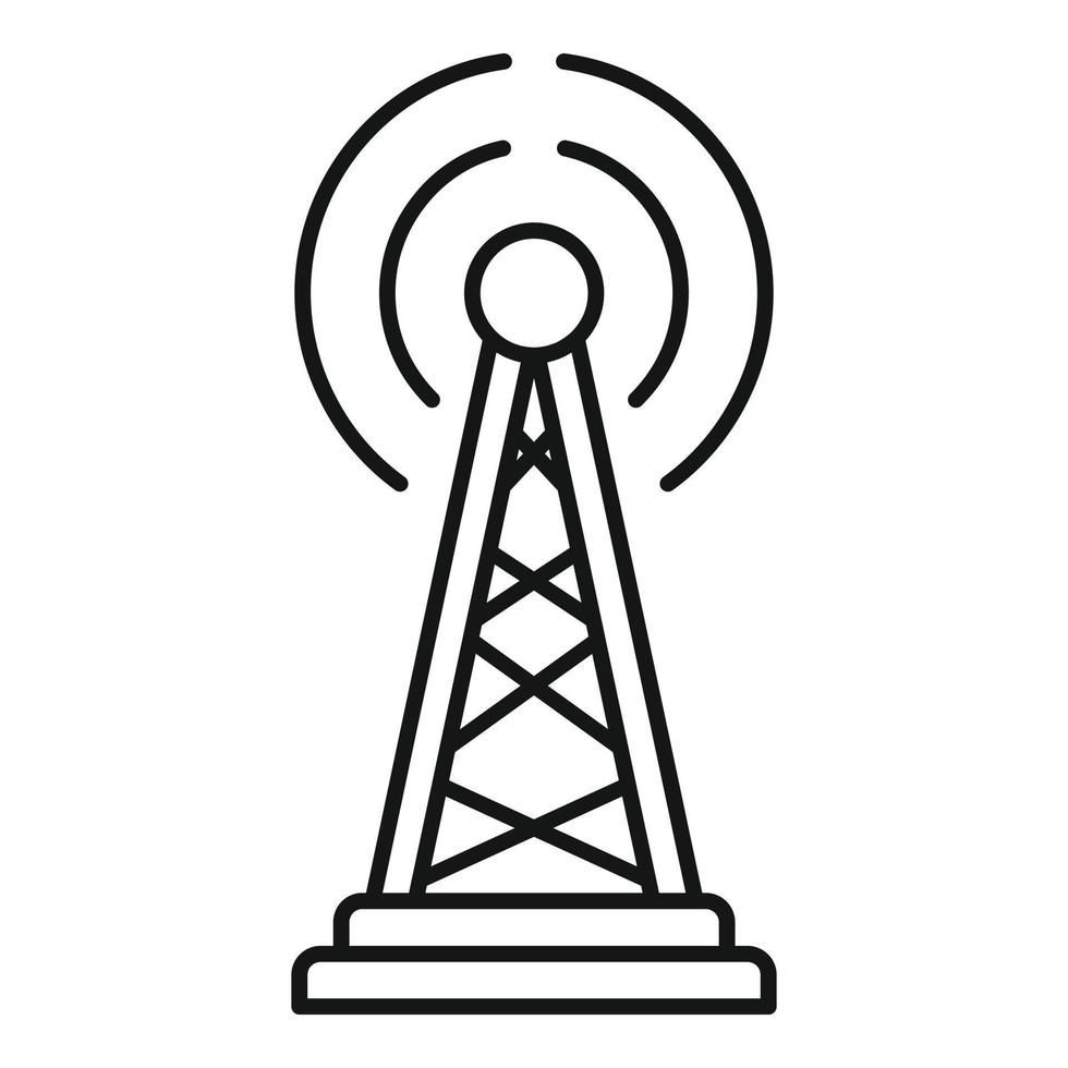 torre tv icono de noticias falsas, estilo de contorno vector