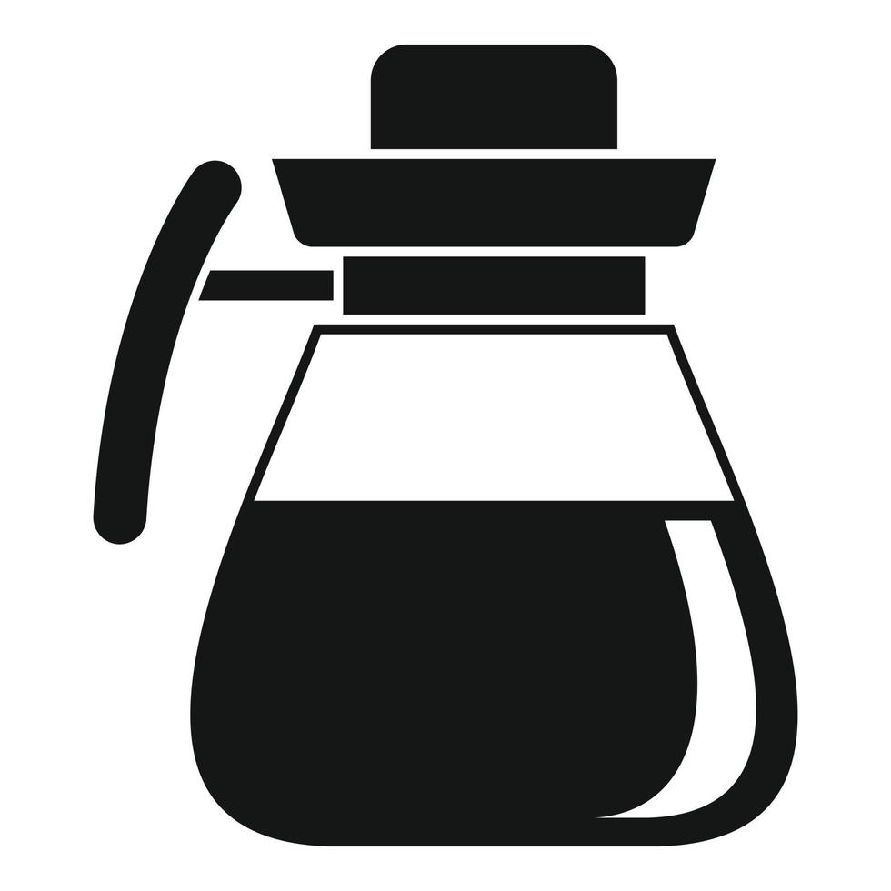 Coffee glass pot icon, simple style vector
