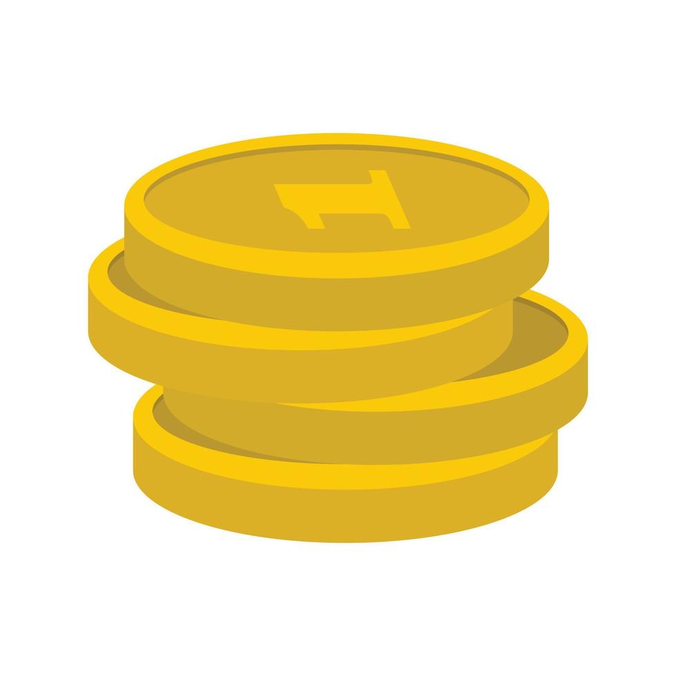 Concept coin icon, flat style vector