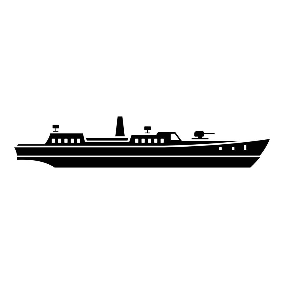 Ship combat icon, simple black style vector