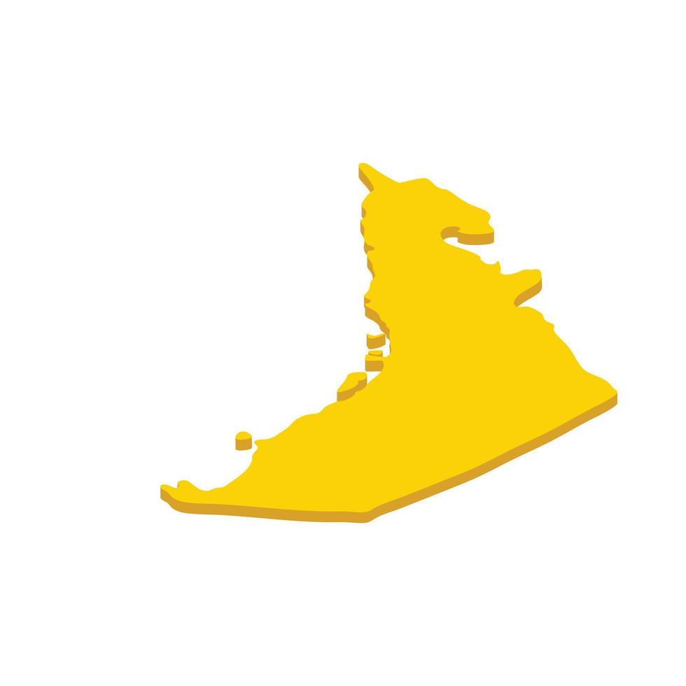 icono de mapa de los emiratos árabes unidos, estilo 3d isométrico vector