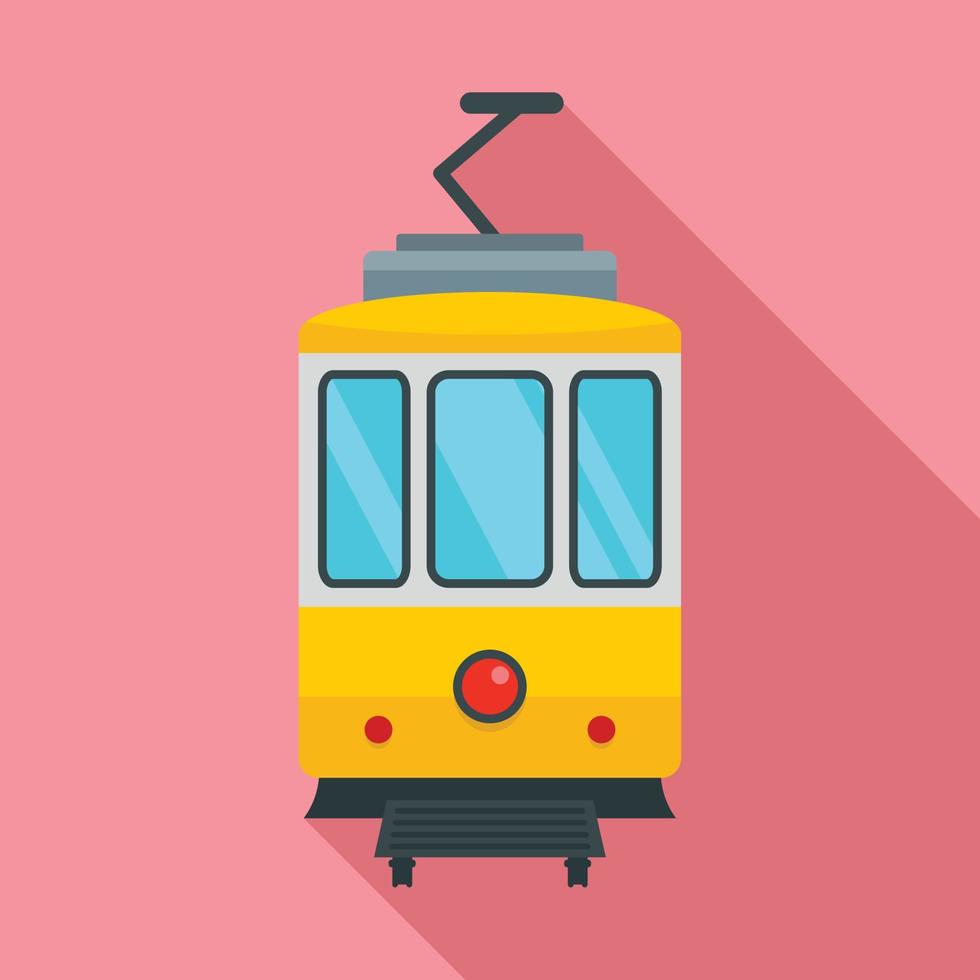 City tramcar icon, flat style vector