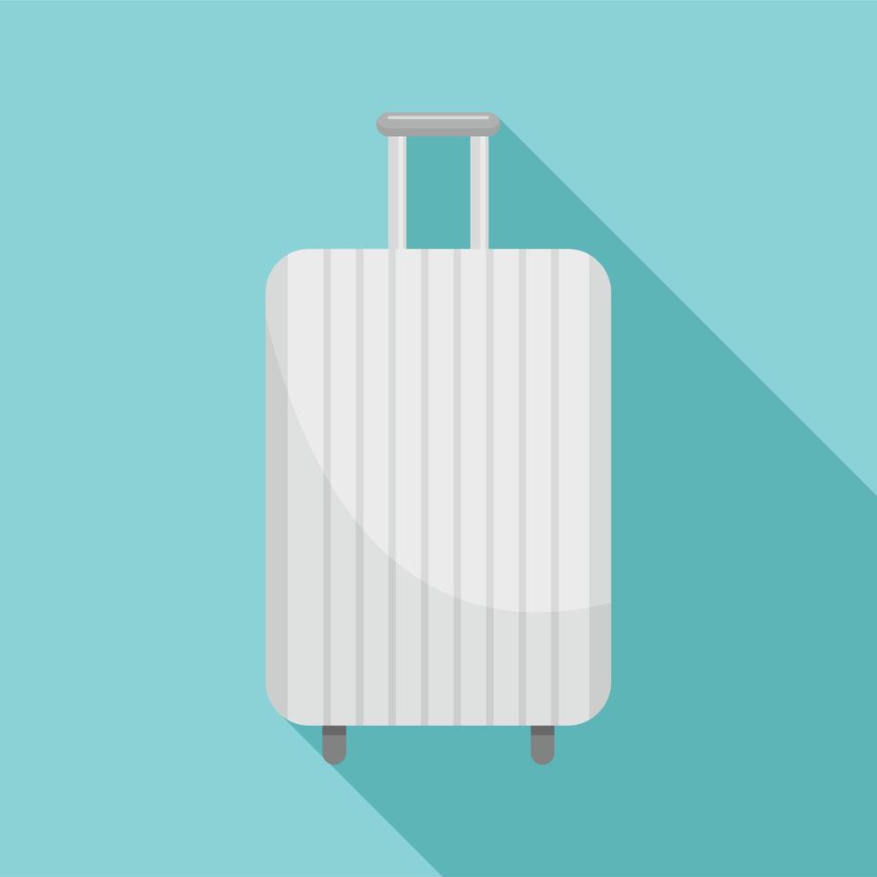 White travel bag icon, flat style vector