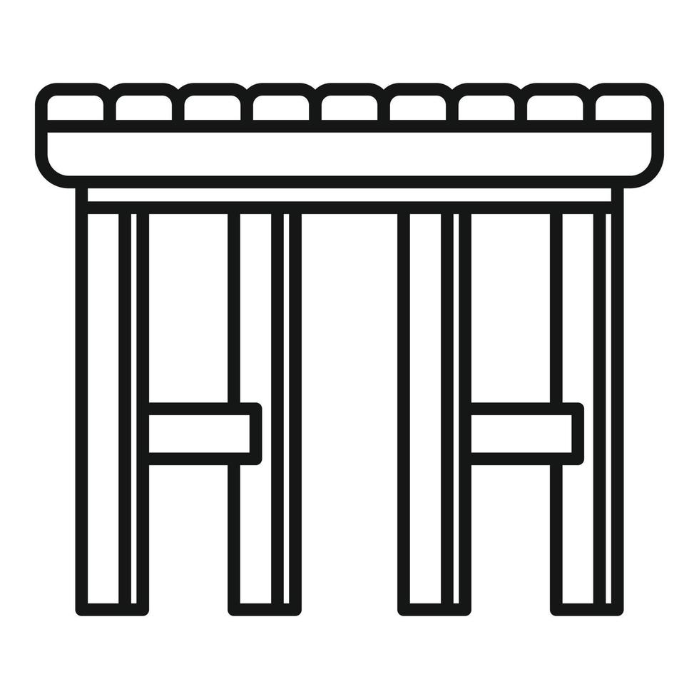 Garden backless chair icon, outline style vector
