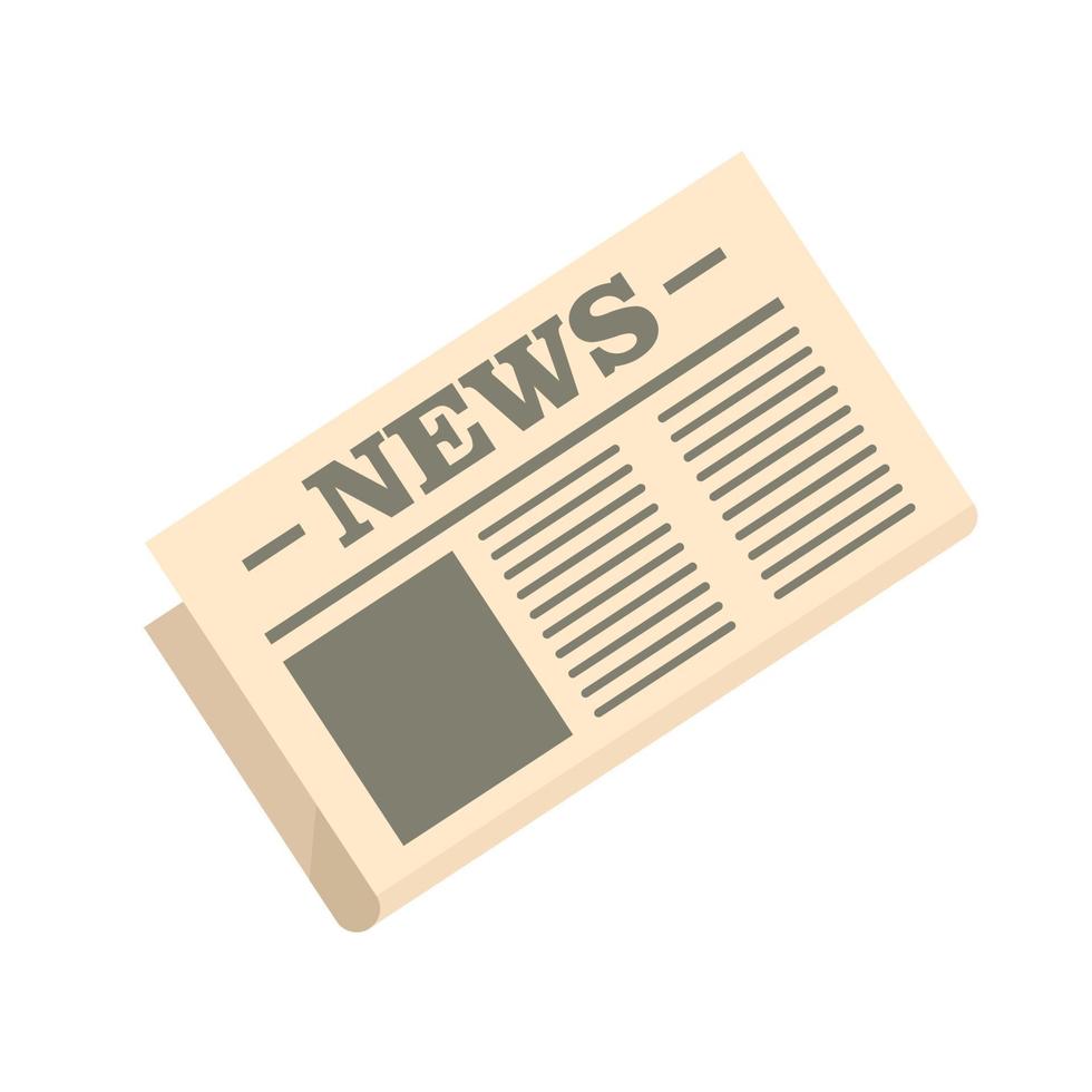 Old newspaper icon, flat style vector