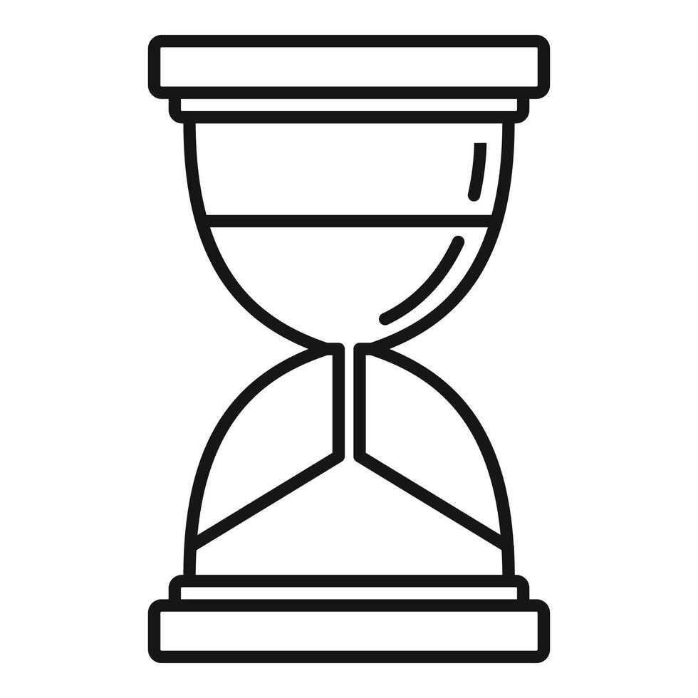 Deadline hourglass icon, outline style vector