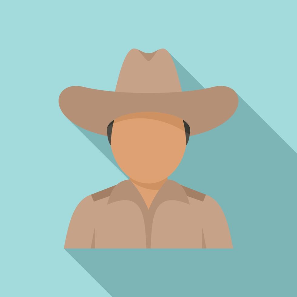 Cowboy icon, flat style vector