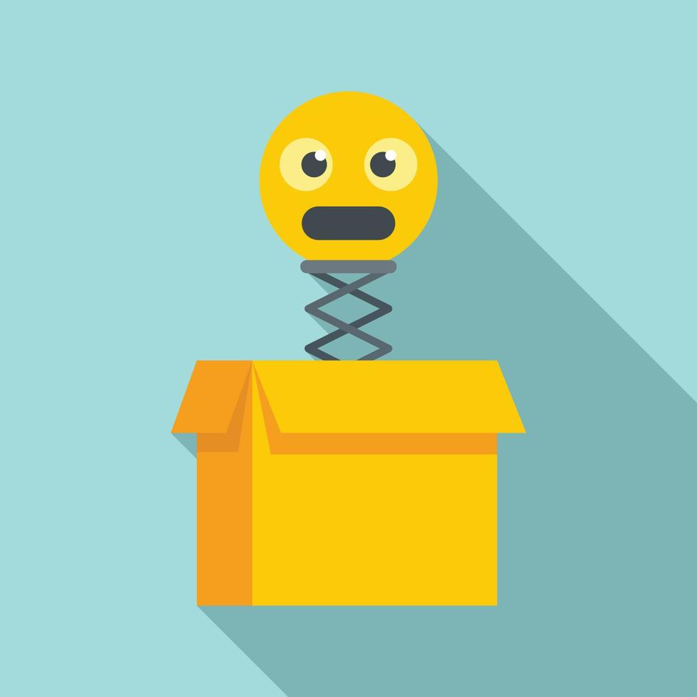 Hoax emoji box icon, flat style 14574639 Vector Art at Vecteezy