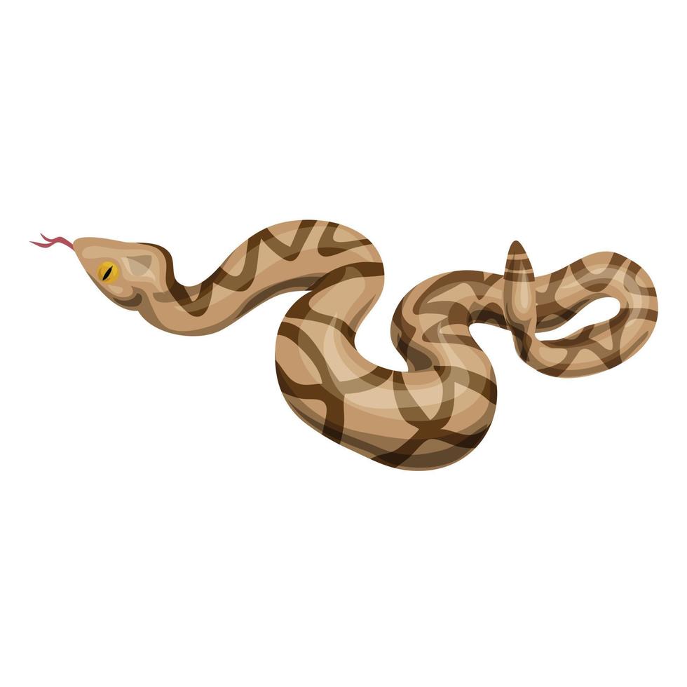 icono de serpiente de cascabel, estilo de dibujos animados vector