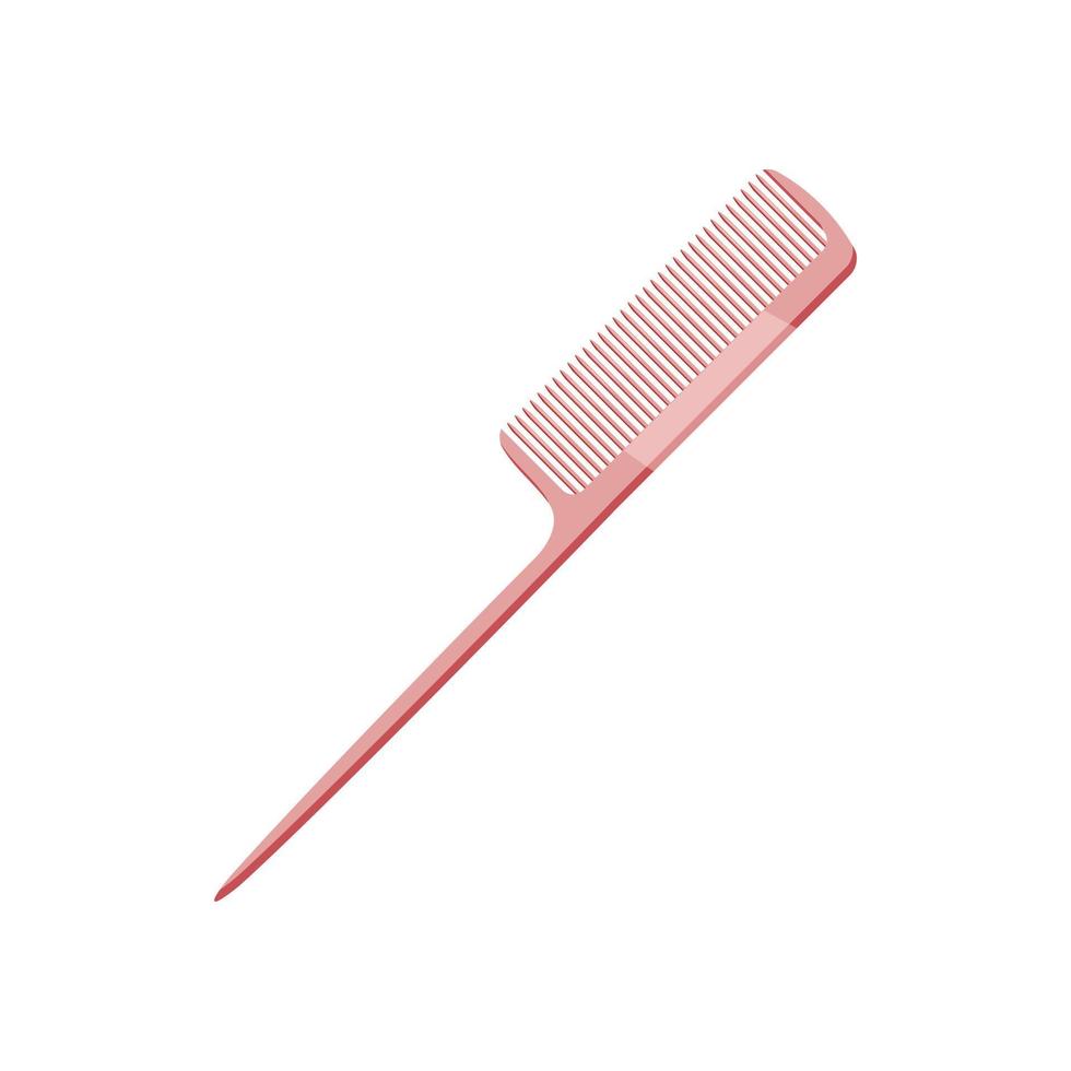 Pink comb icon, cartoon style vector