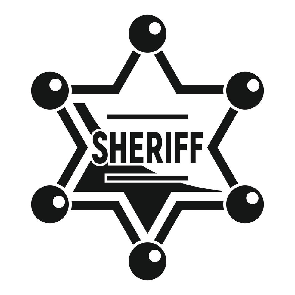 icono de estrella dorada del sheriff, estilo simple vector