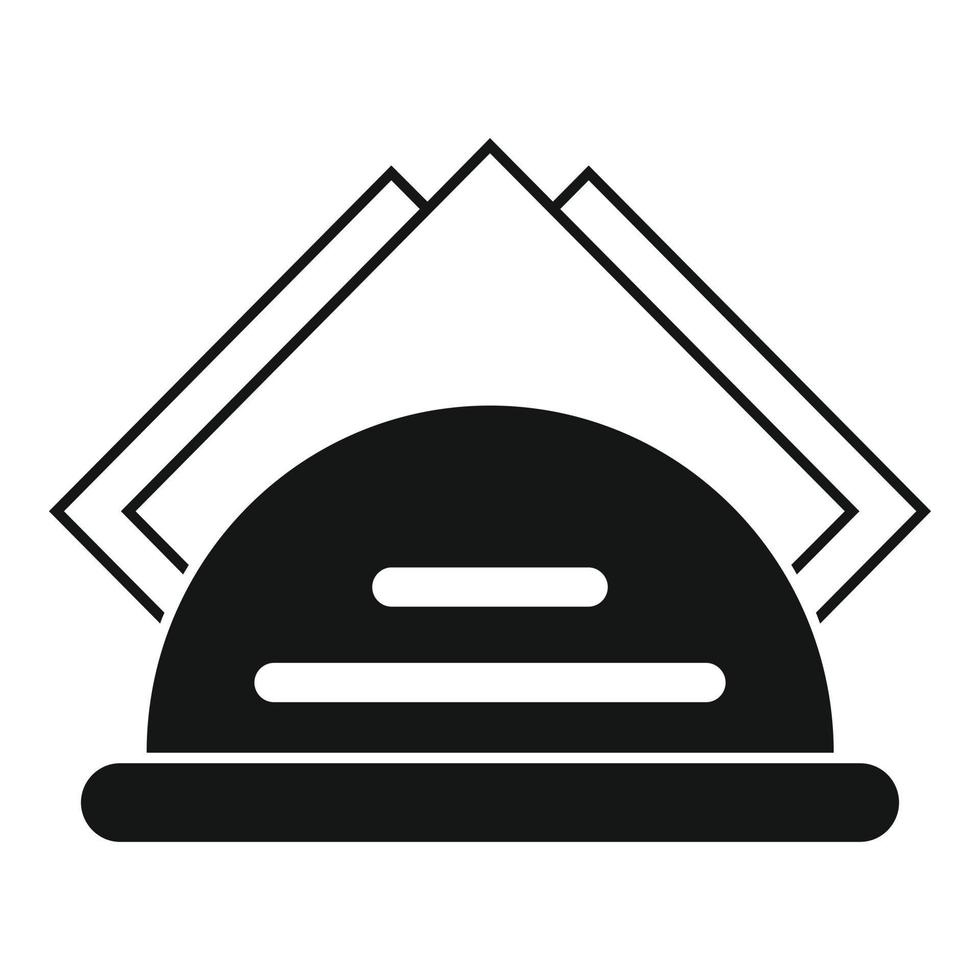 icono de bandeja de metal para alimentos, estilo simple vector