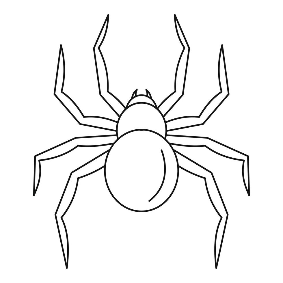 icono de araña viuda negra, estilo de esquema vector