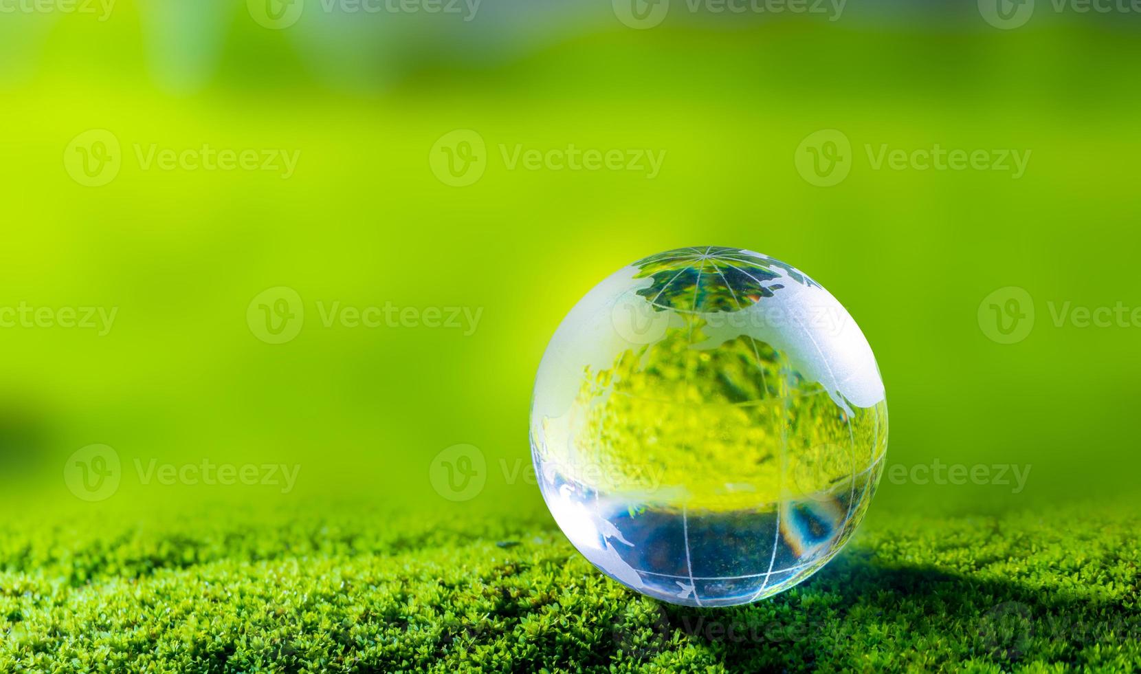 3D illustration Renewable energy concept Earth Day or environmental protection Protect the forests that grow on the ground and help save the planet. photo