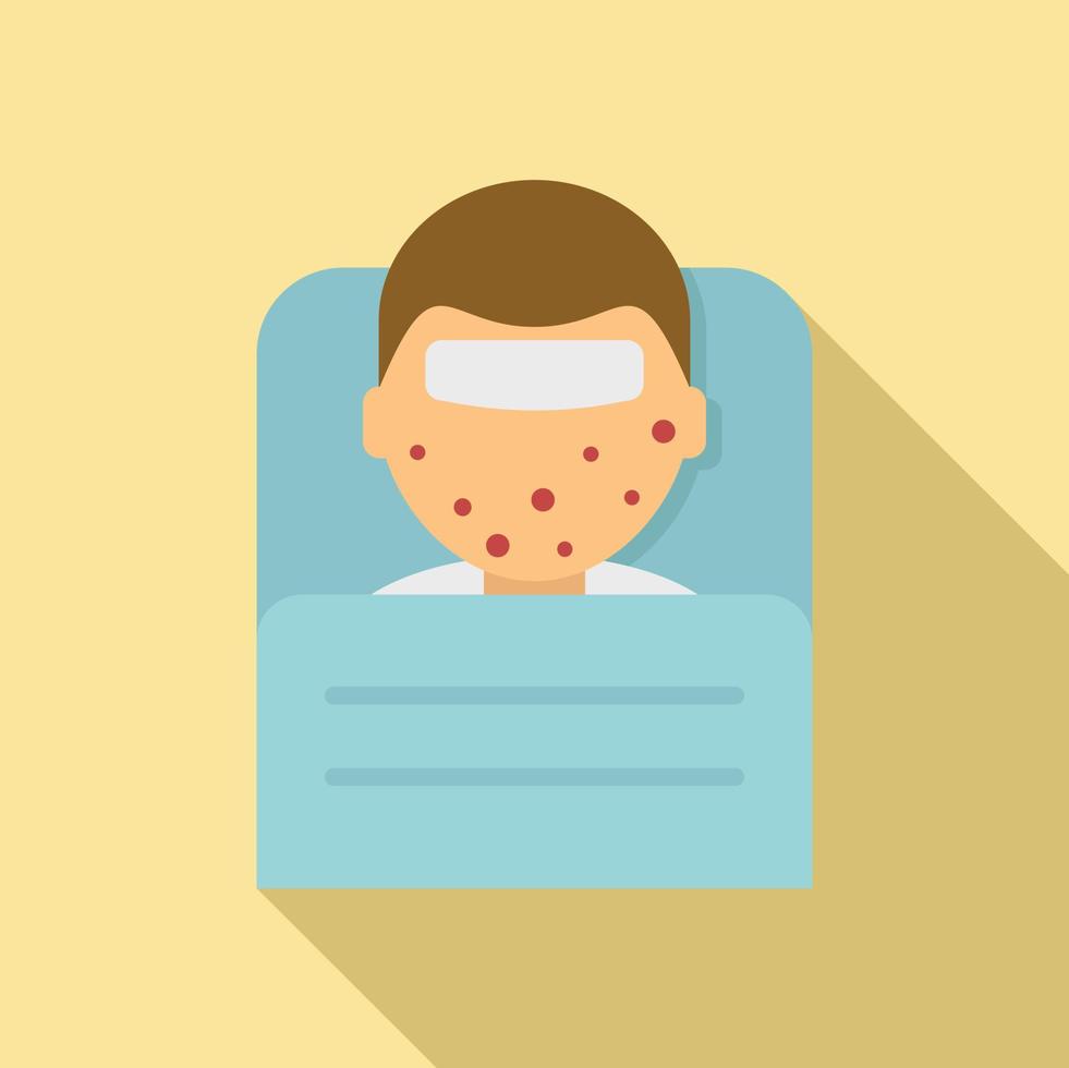 Kid measles icon, flat style vector