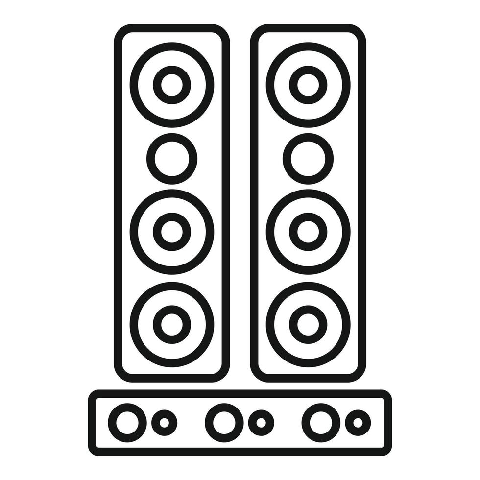 Speakers system icon, outline style vector
