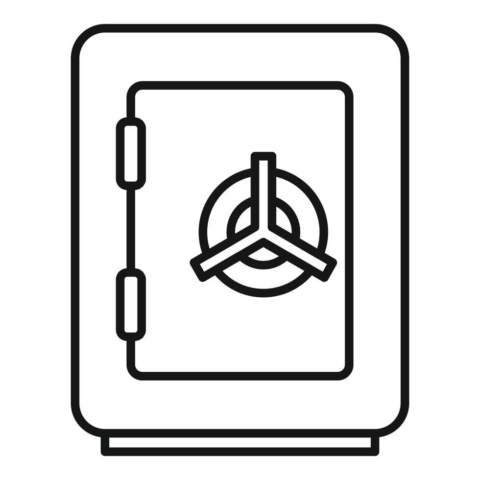 Money safe icon, outline style vector