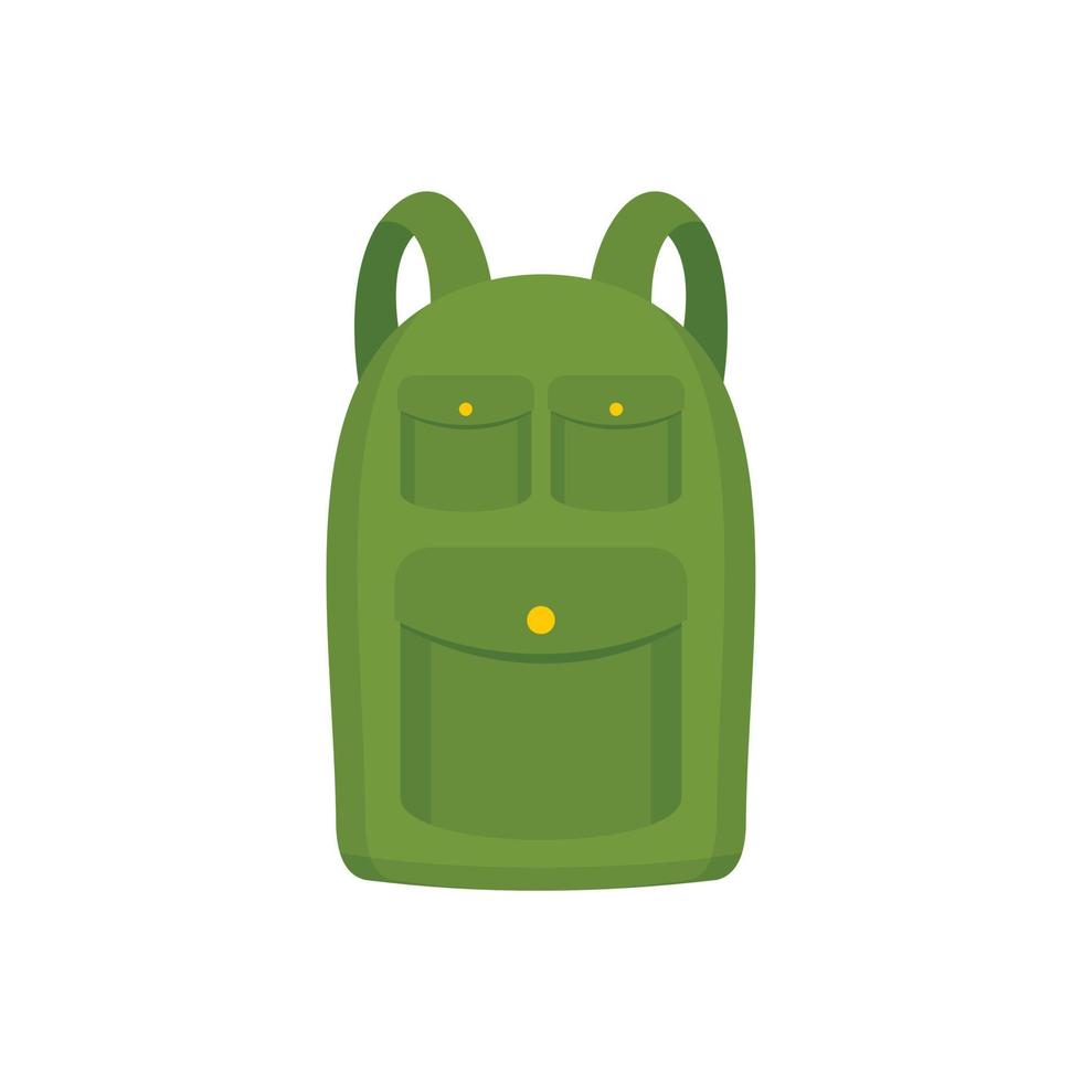 icono de mochila de senderismo, estilo plano vector