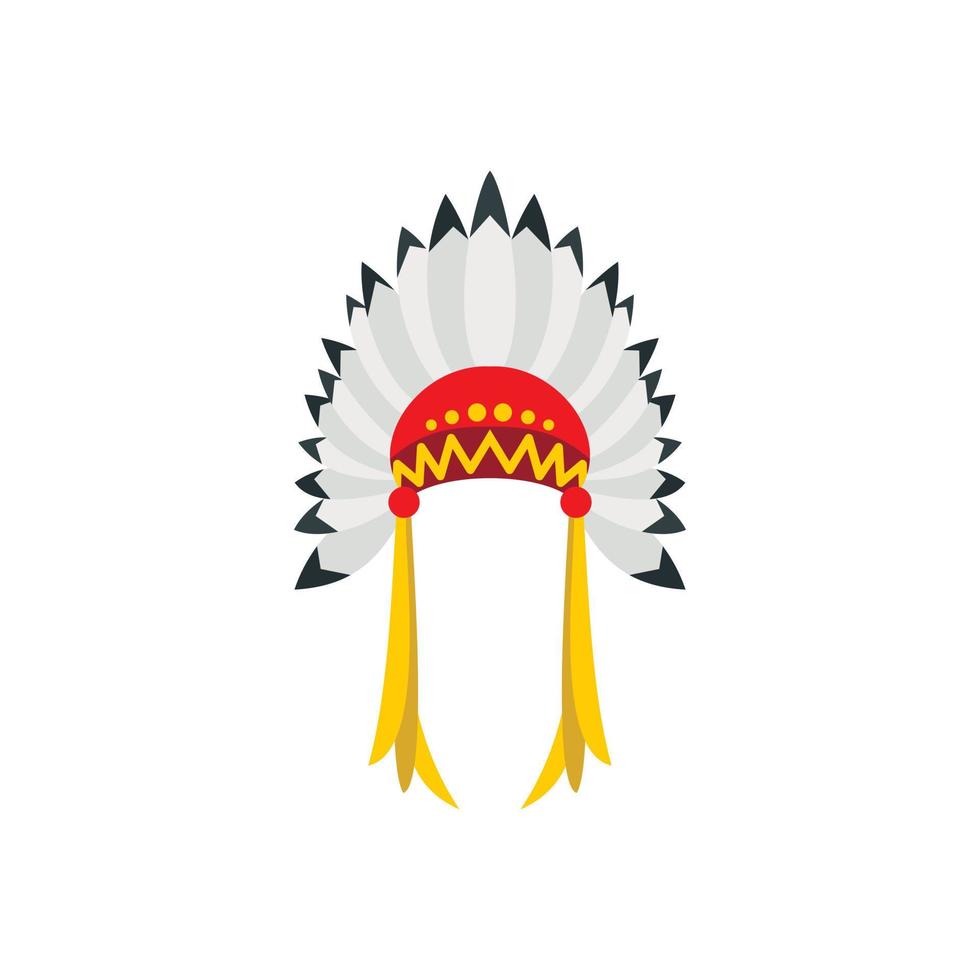 icono de tocado de indio nativo americano vector