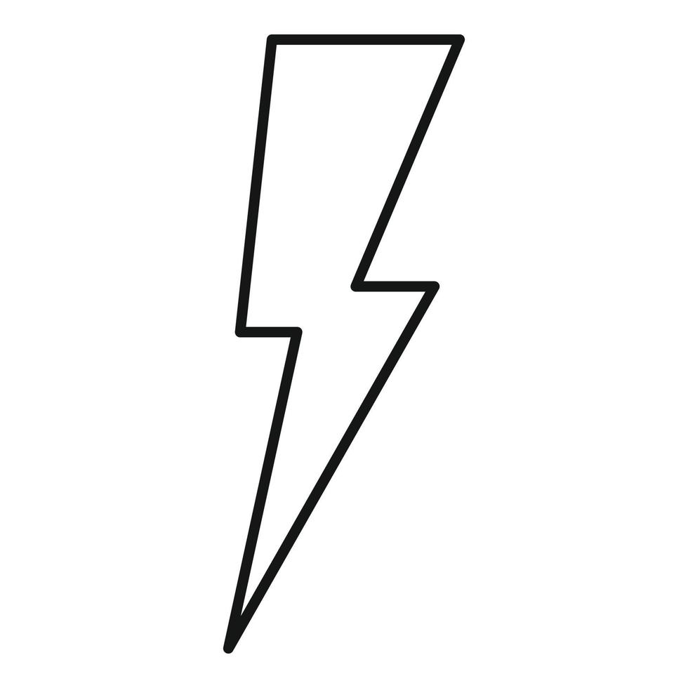 Night lightning bolt icon, outline style vector