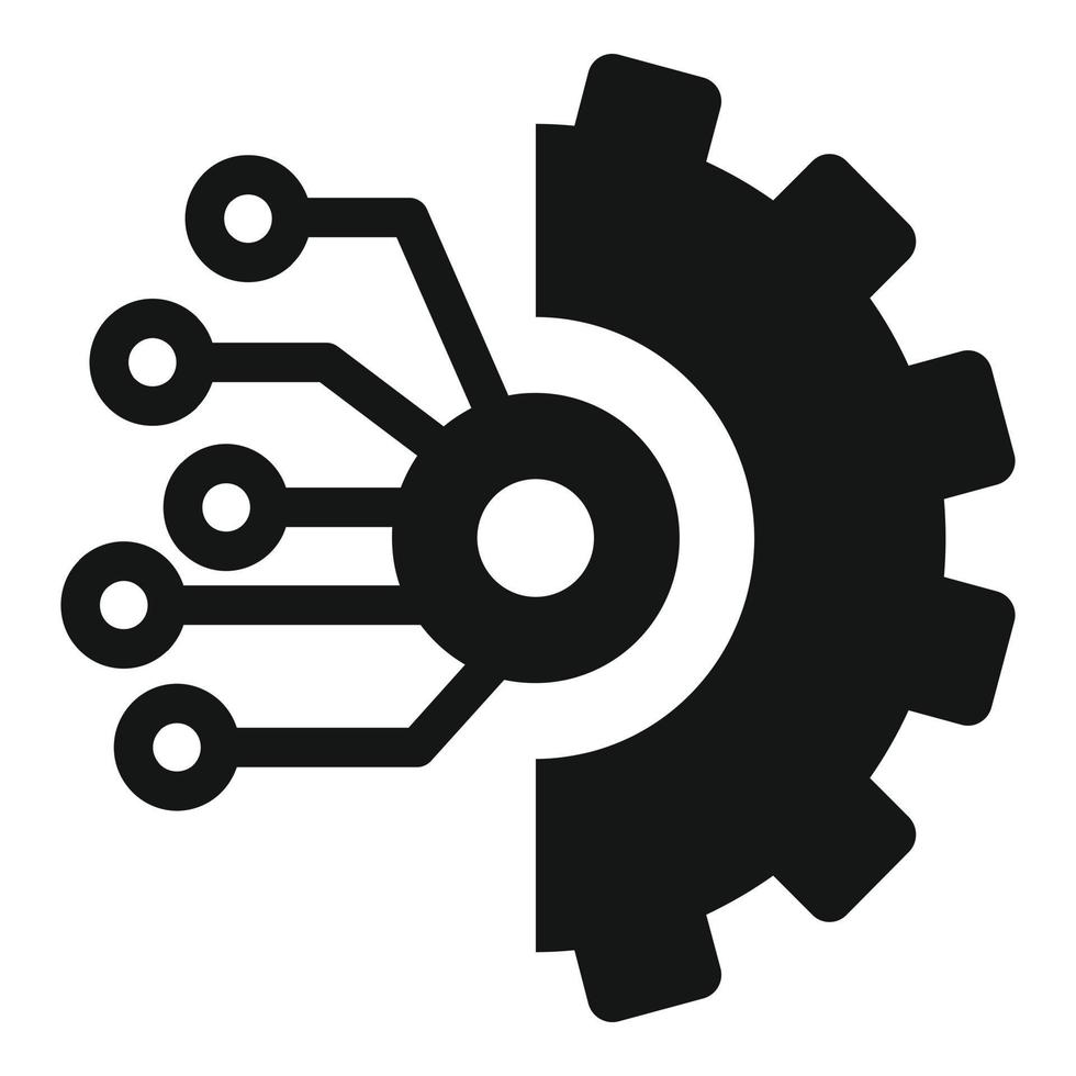 Gear smart ai icon, simple style vector