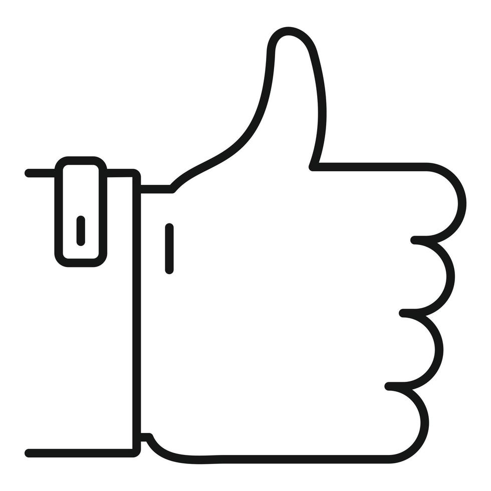 Thumb up icon, outline style vector