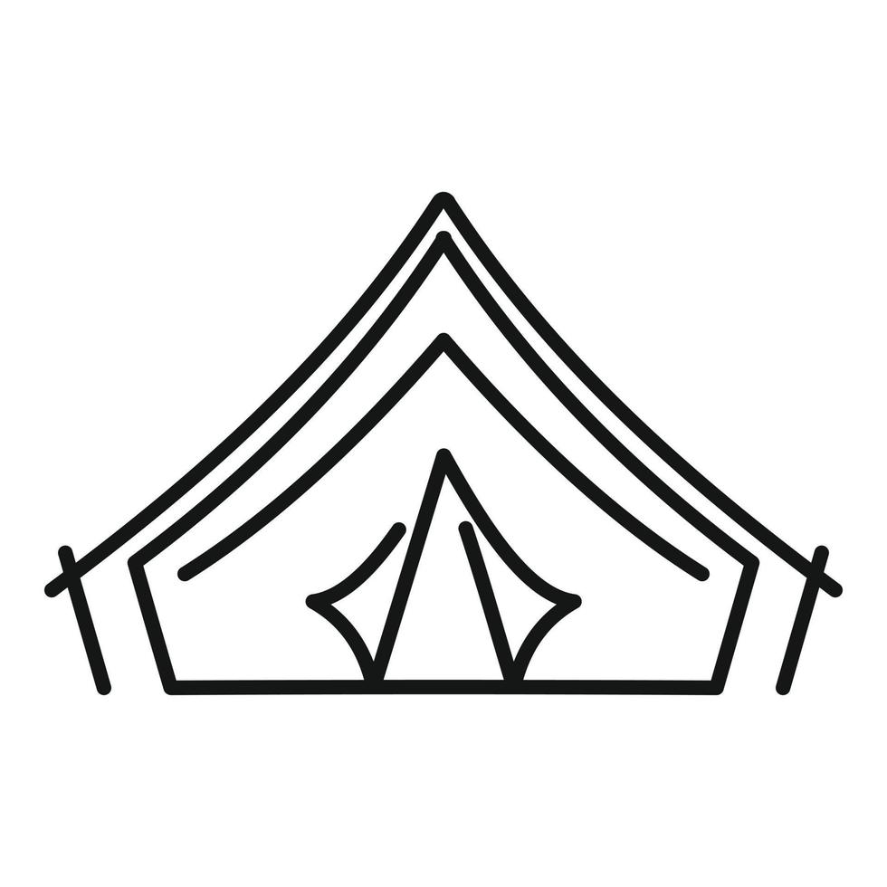 Hiking tent icon, outline style vector