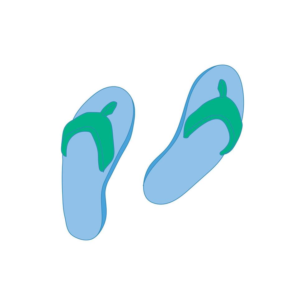 Beach shoes icon, cartoon style vector