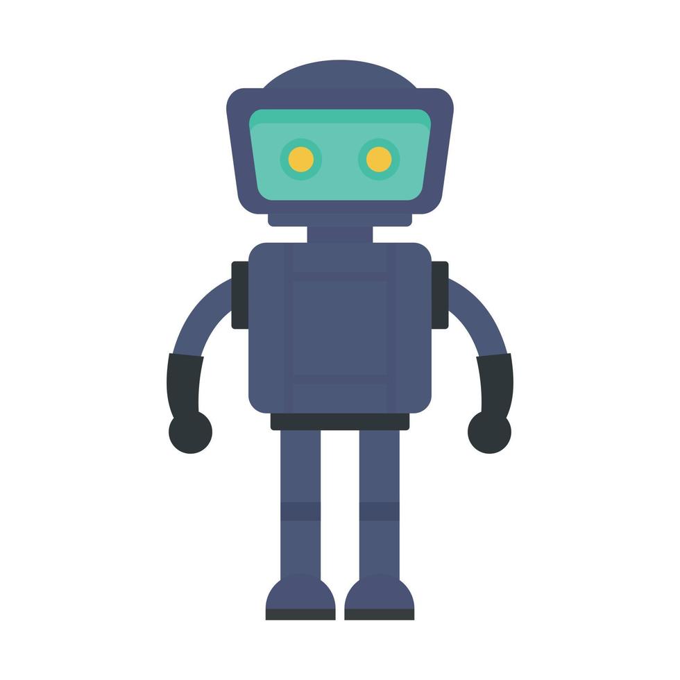 Bot robot icon, flat style vector