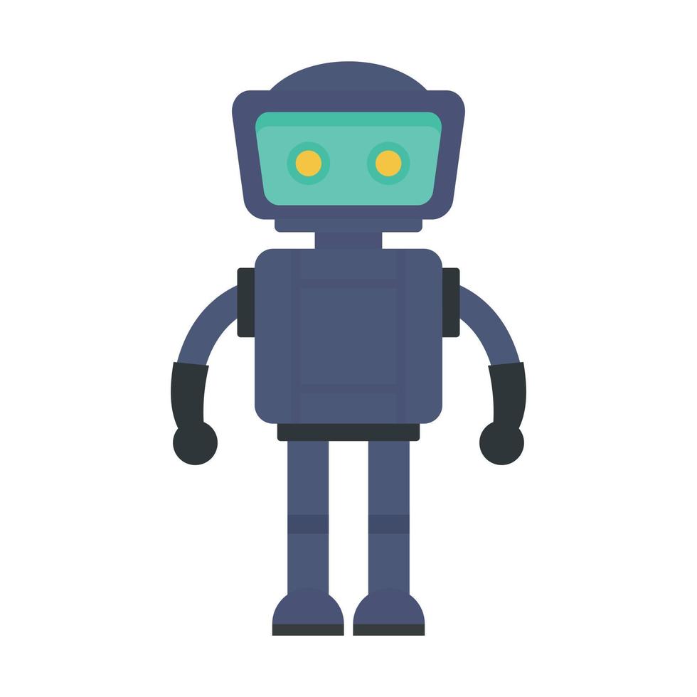 Bot robot icon, flat style vector