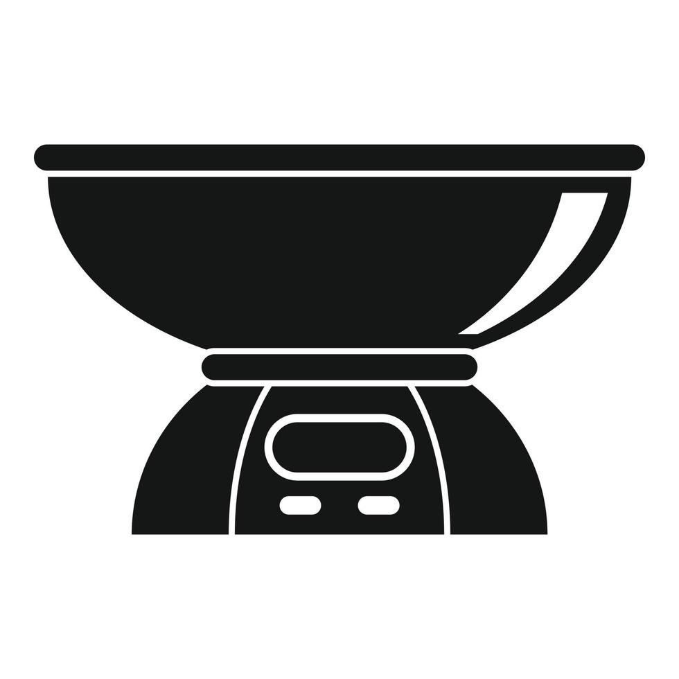 Kitchen plate scales icon, simple style vector