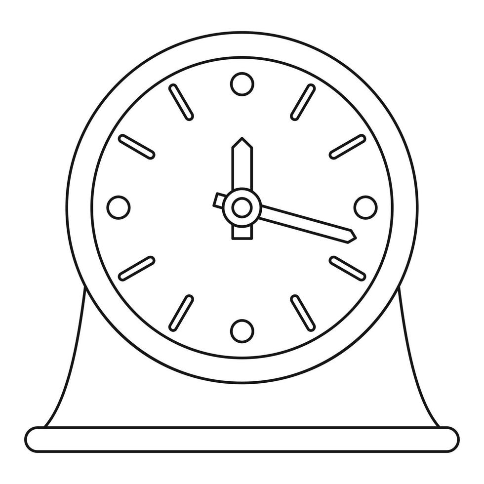 Table clock icon, outline style. vector