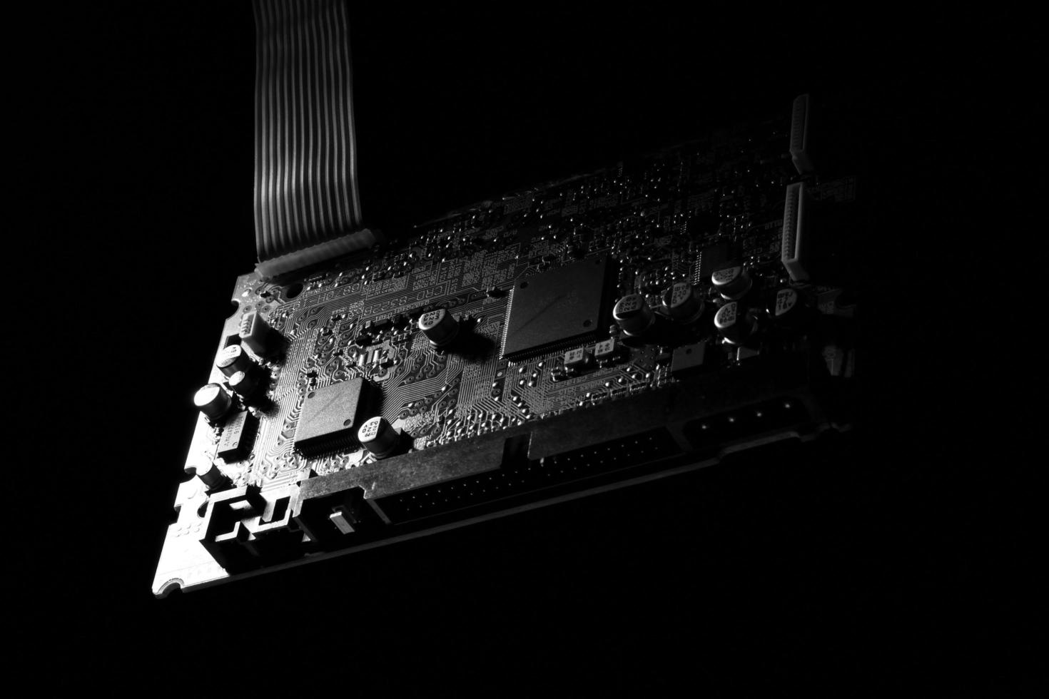 circuit board on dark background B photo