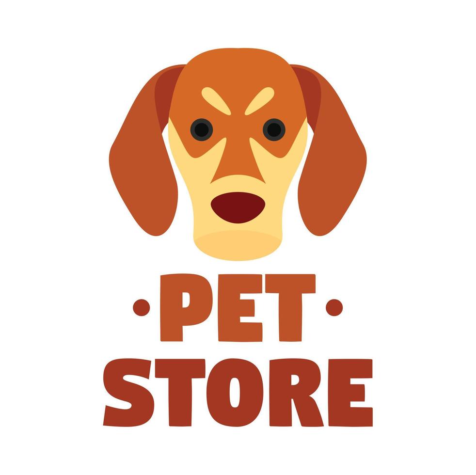 Dog pet store logo, flat style vector
