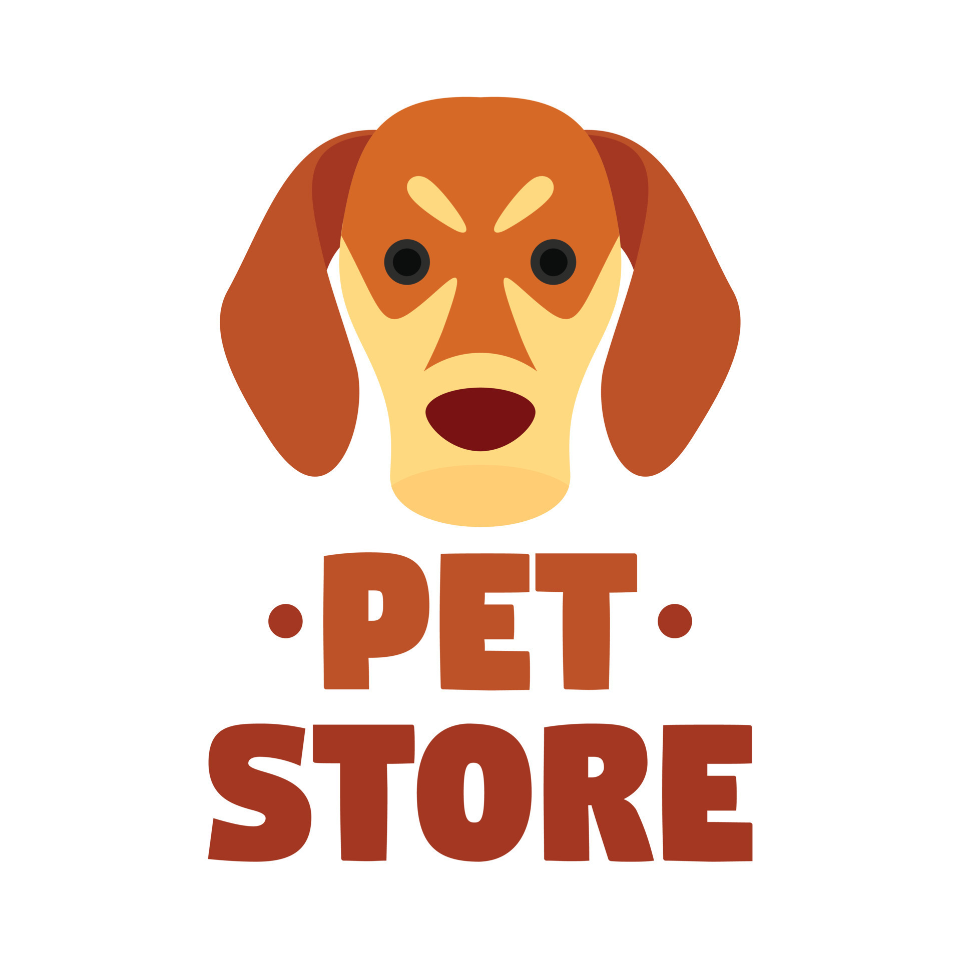 Dog pet store logo, flat style 14575287 Vector Art at Vecteezy