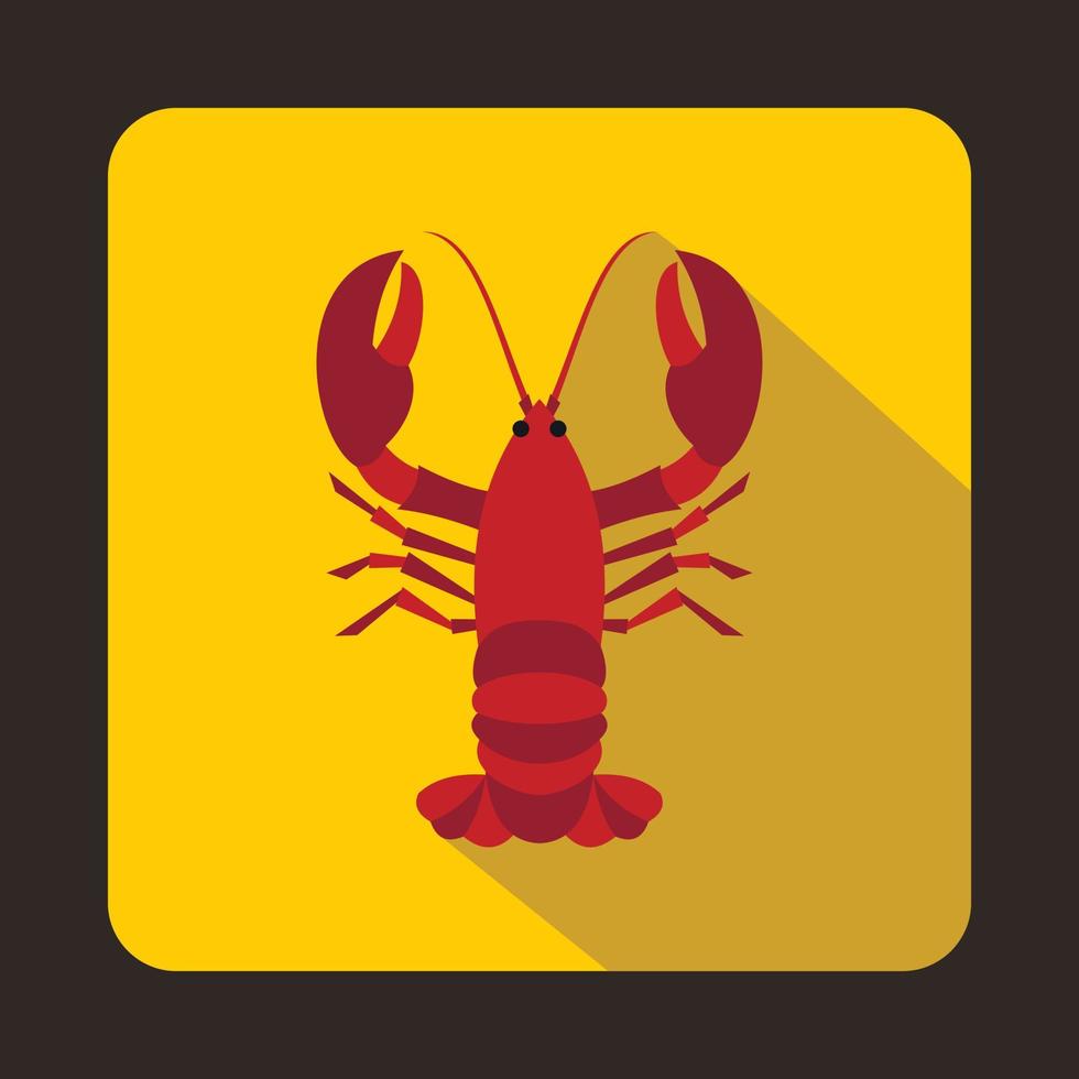 icono de cangrejo de río en estilo plano vector