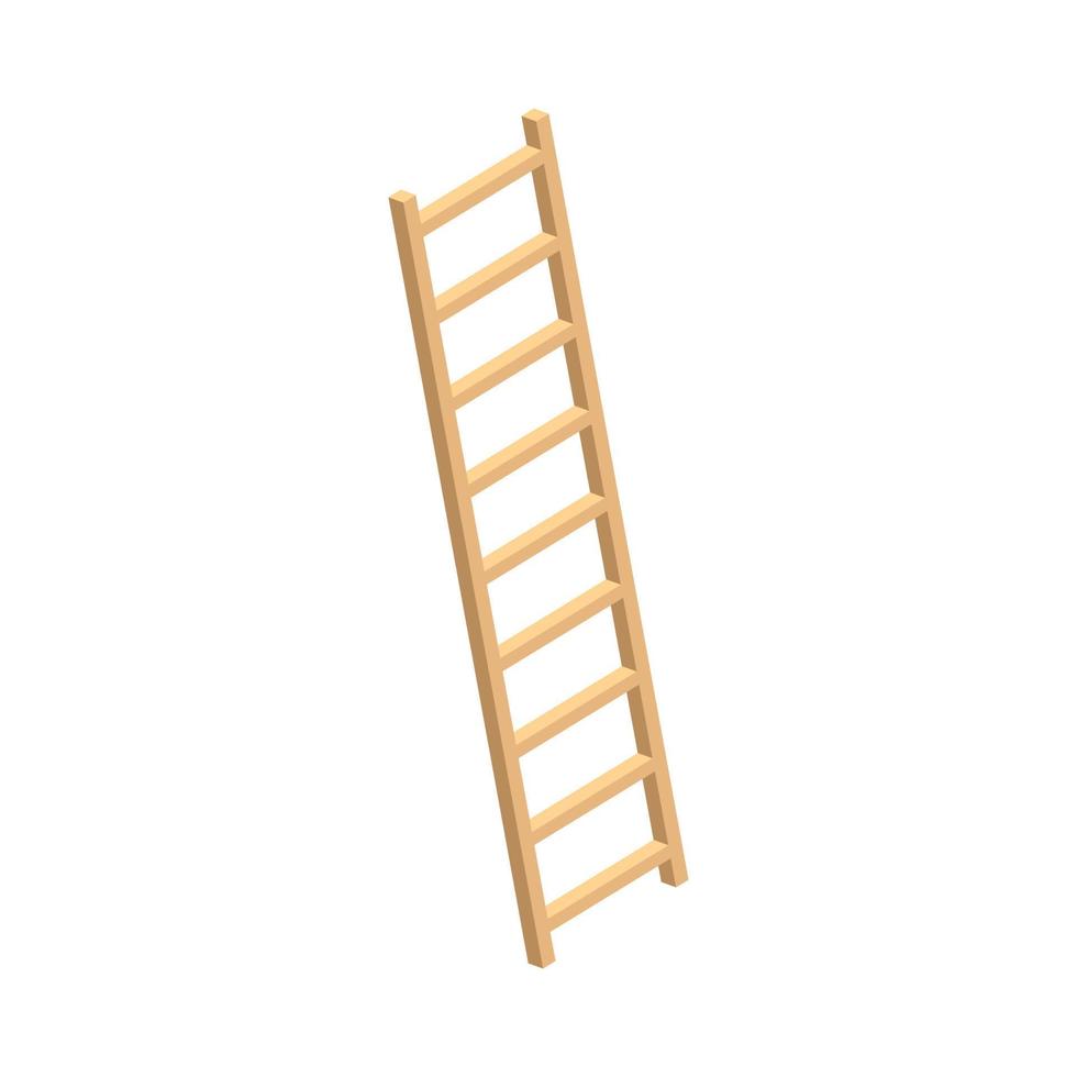 Wood ladder home farm icon, isometric style vector