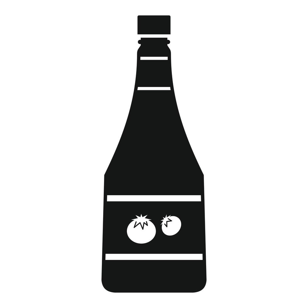 Natural ketchup bottle icon, simple style vector
