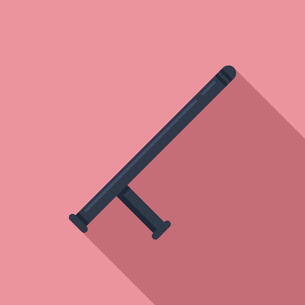 Policeman baton icon, flat style vector