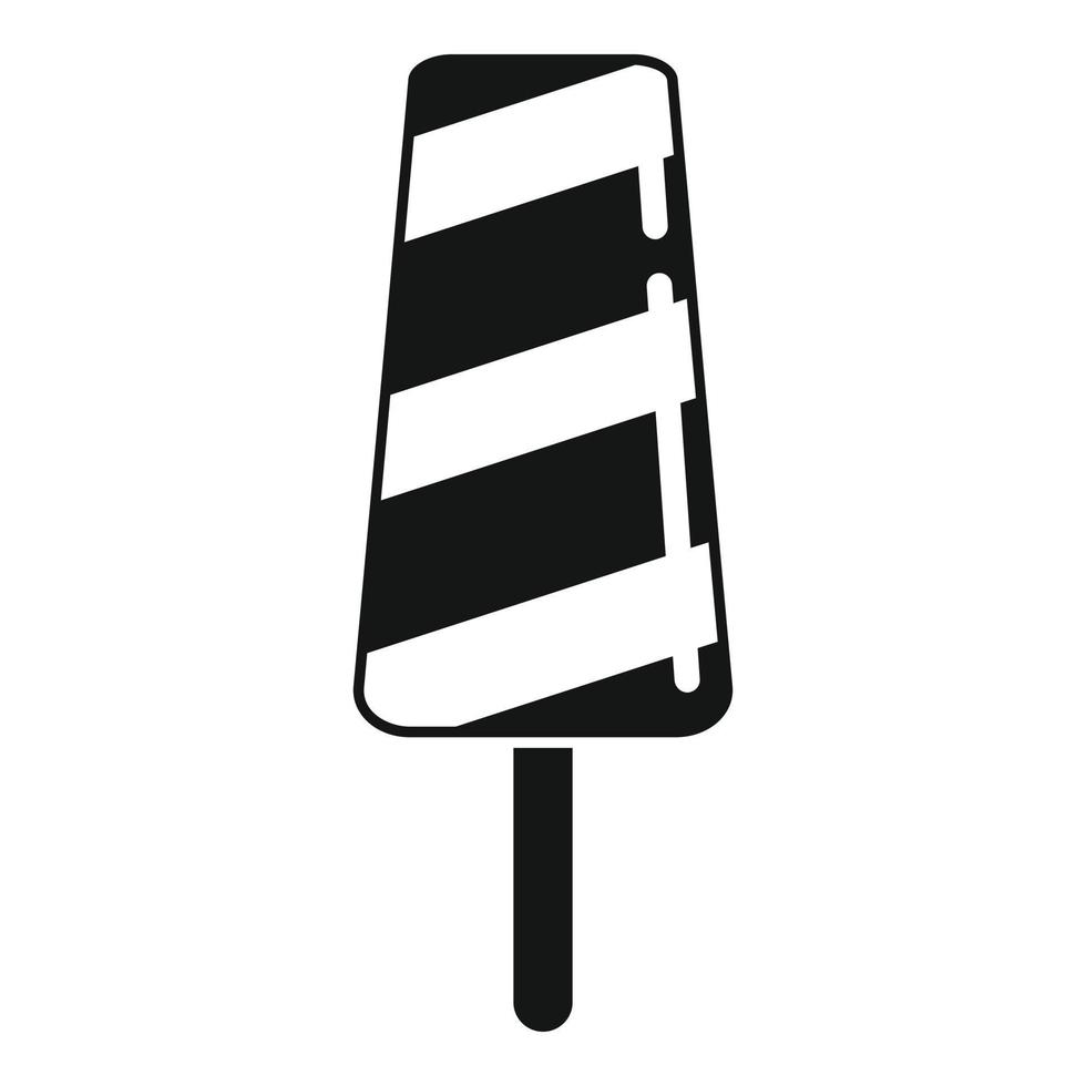 Striped ice cream icon, simple style vector