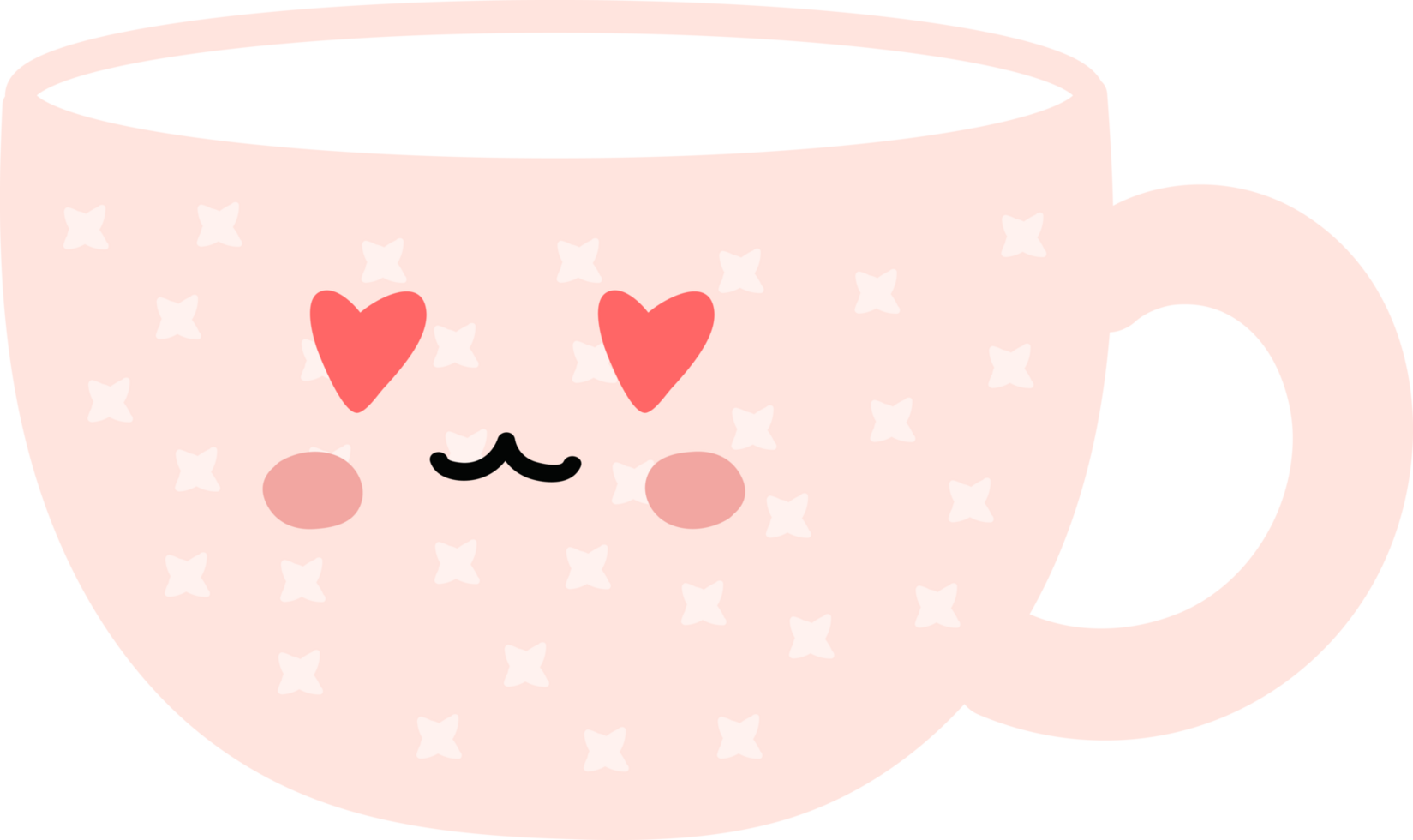 tazza di tè cartone animato personaggio ritagliare png
