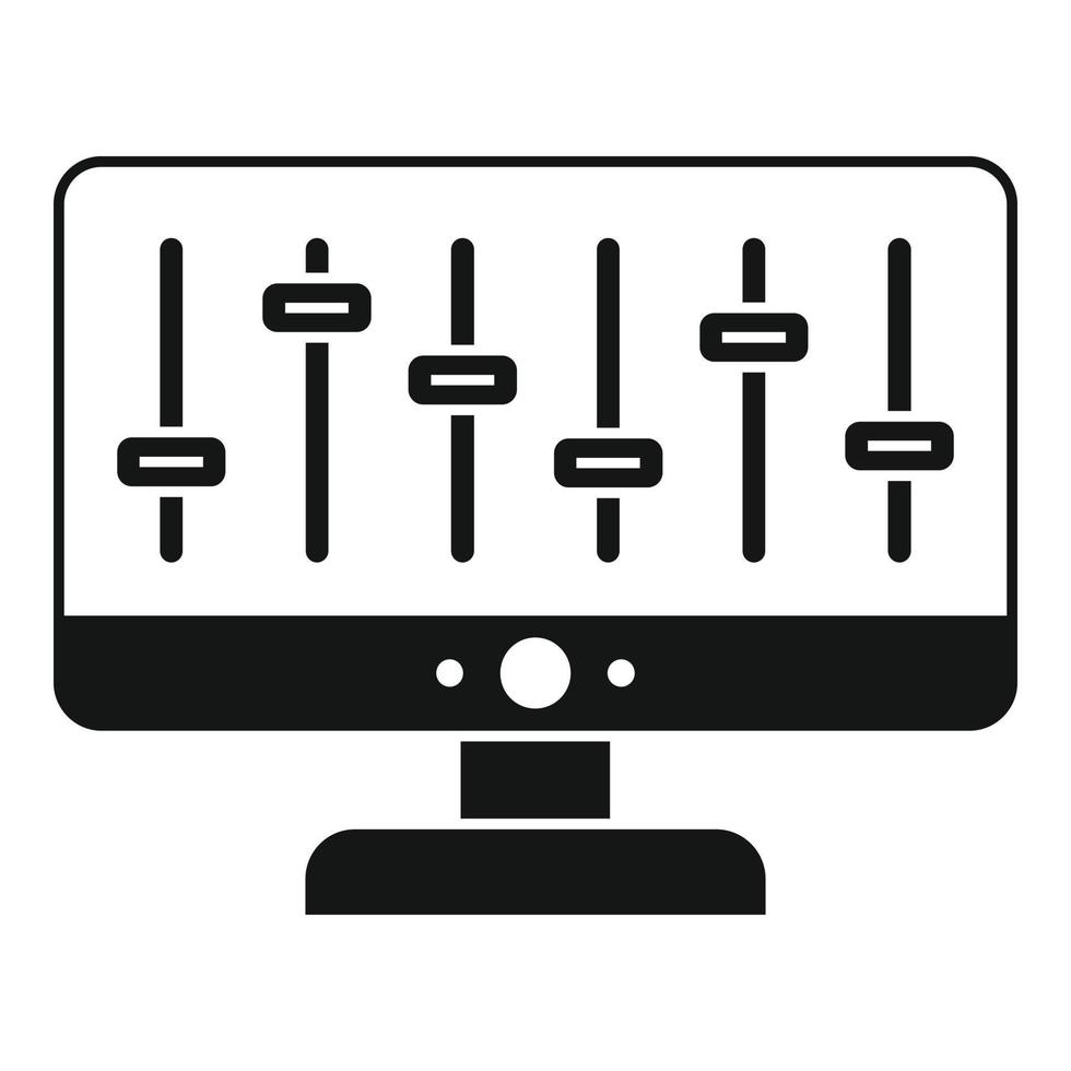 icono de consola de monitor de dj, estilo simple vector