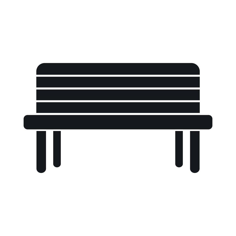 Street bench icon, simple style vector