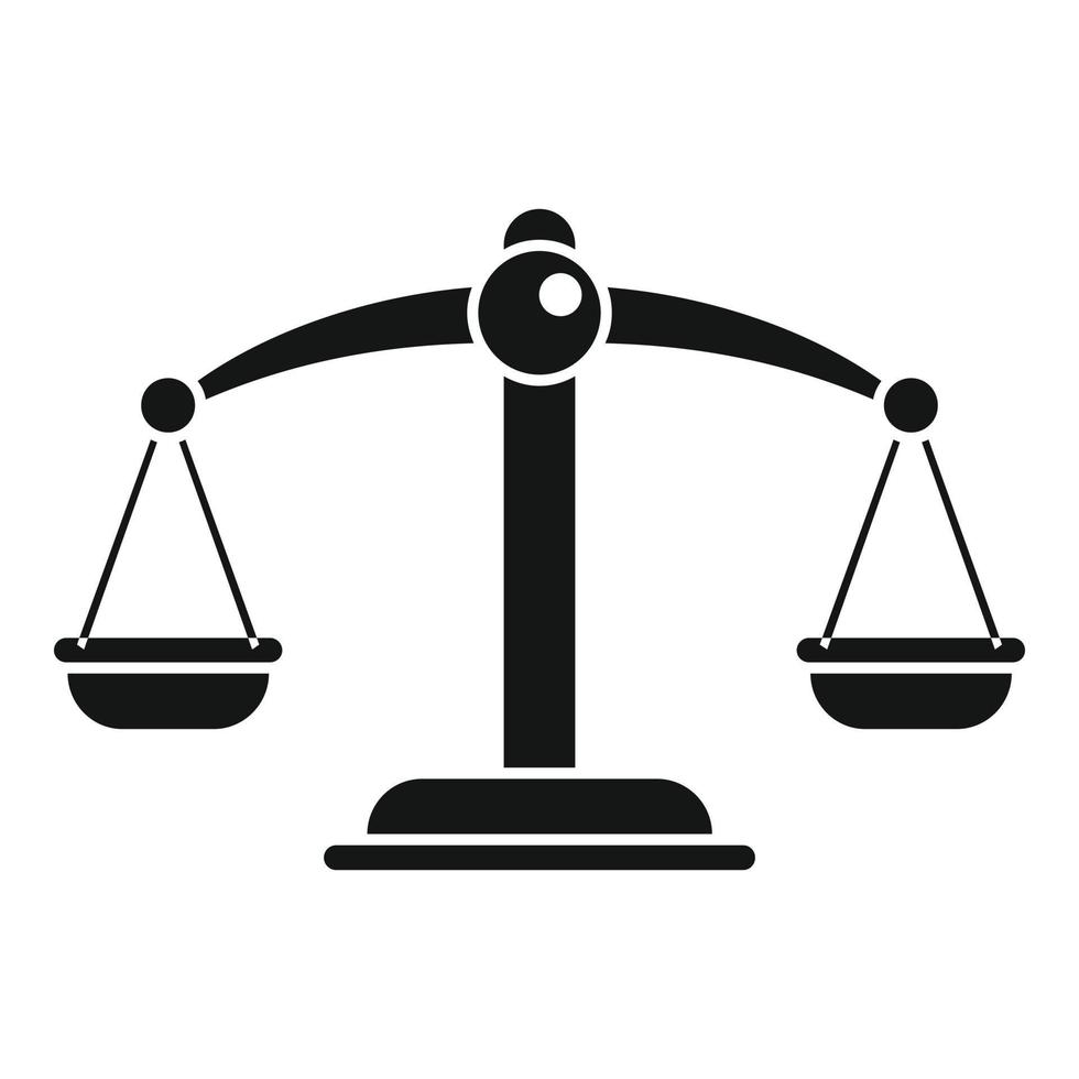 Notary scales icon, simple style vector