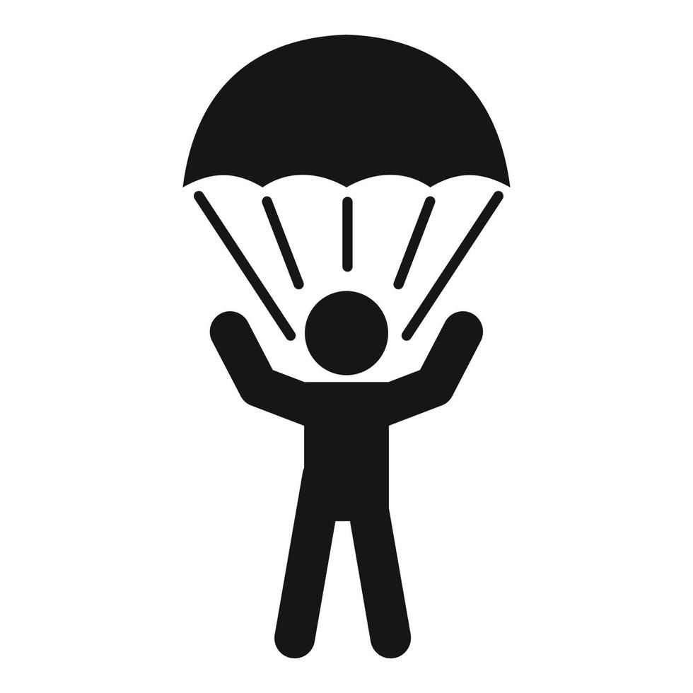 icono de hombre de paracaídas, estilo simple vector