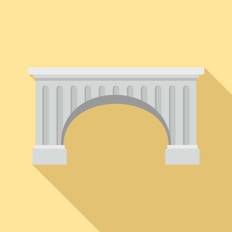 Ancient bridge icon, flat style vector