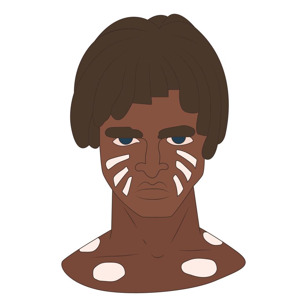 icono humano aborigen, estilo de dibujos animados vector