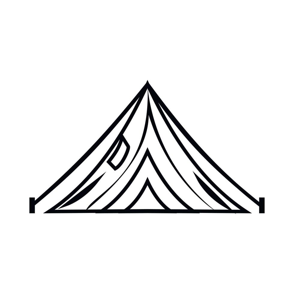 Tent icon, outline style vector