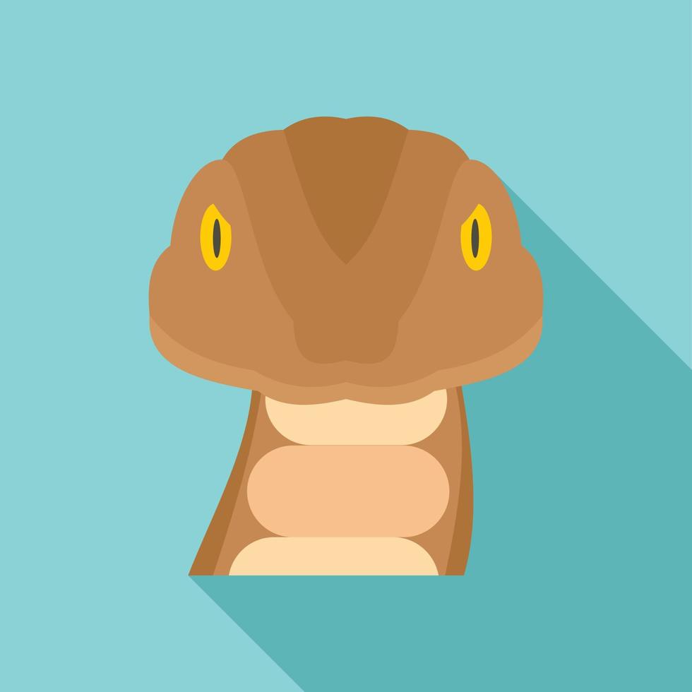 Snake head icon, flat style vector