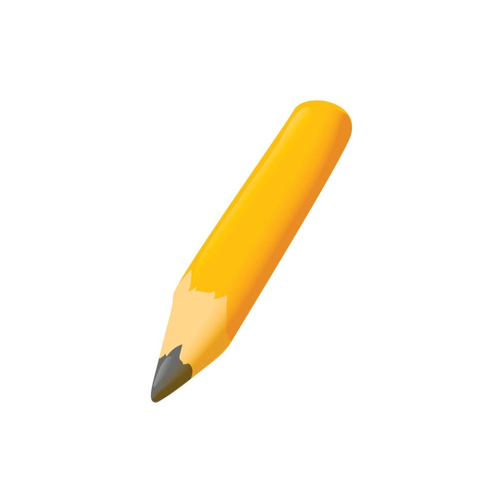 Pencil icon, cartoon style vector